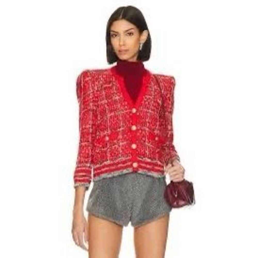 New NWT Jenni Cardigan in Red Multi L'AGENCE Retails $675 Sl - Picture 7 of 9